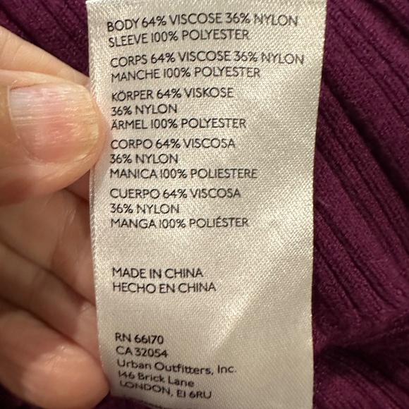 Anthropologie Purple Plum Puff-Sleeve Shimmer Sweater - Picture 13 of 13